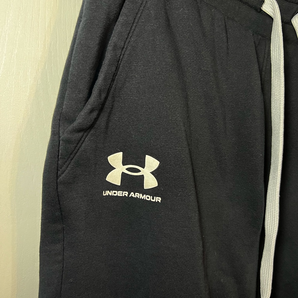 Under Armour Black Sweatpants with White Accents - Picture 4 of 4